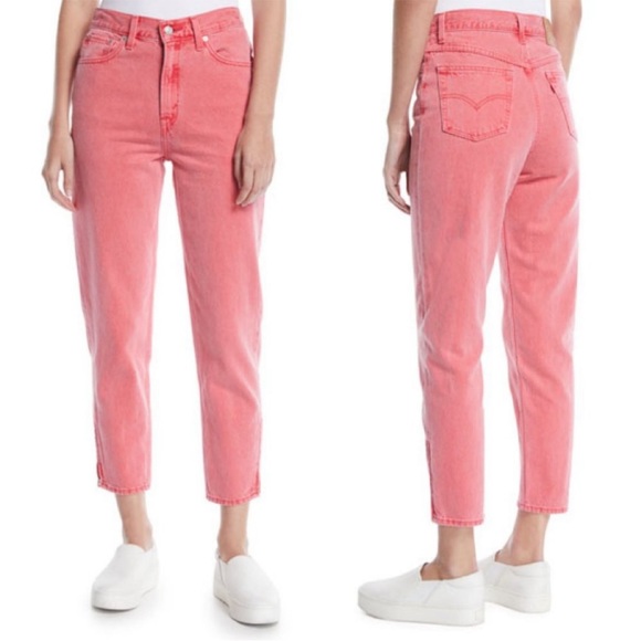 Levi's Mom Jeans High Rise Zipper Ankle Red Size 27 - Picture 13 of 15